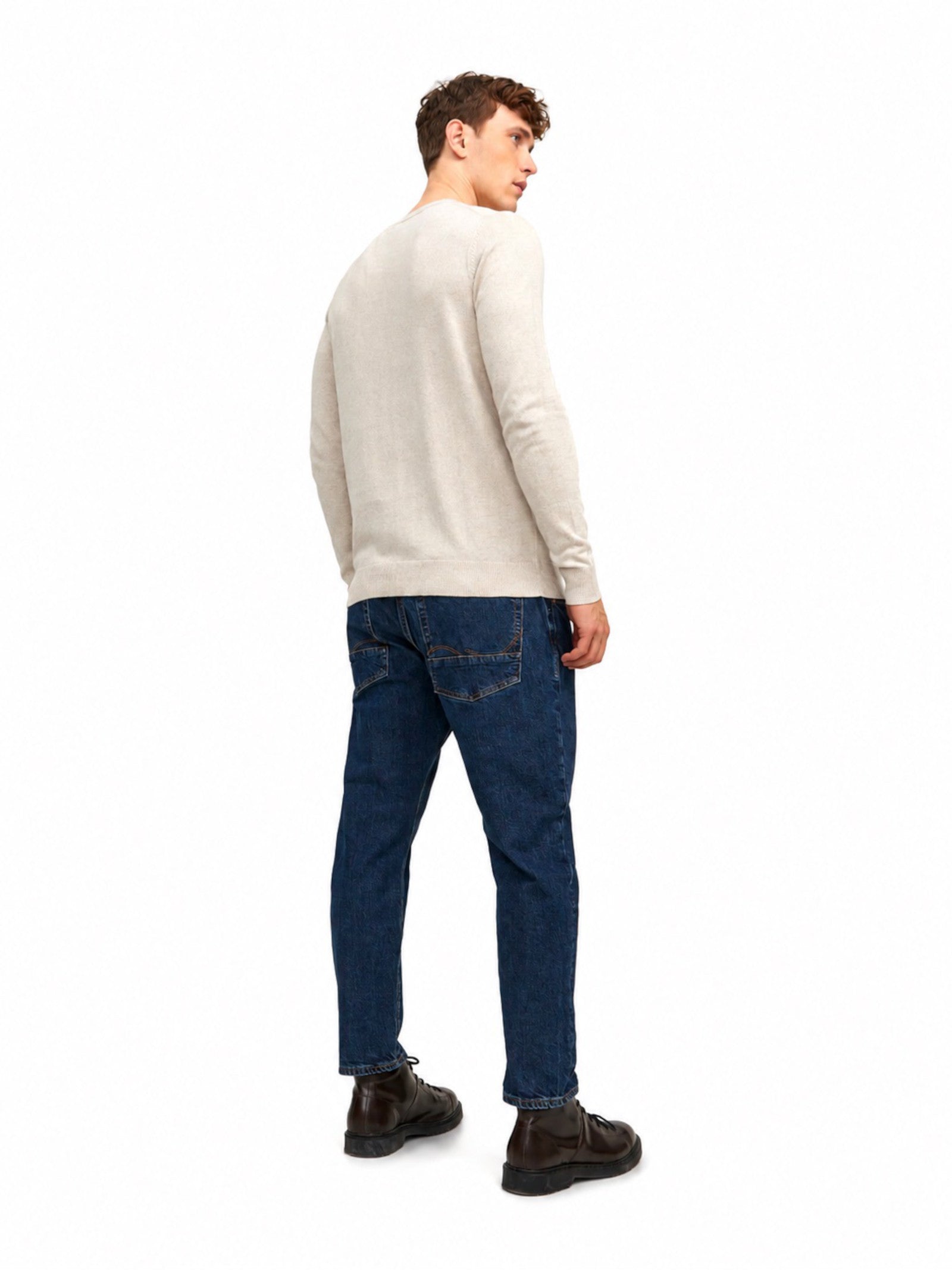 Maglia Jack & Jones Emil Beige girocollo 12208364 /Oatmeal JACK & JONES 