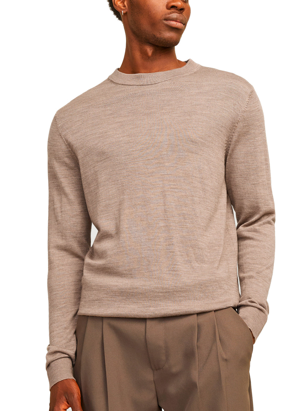 Maglia Jack & Jones Beige Merino girocollo 12216817 /Greige JACK & JONES 