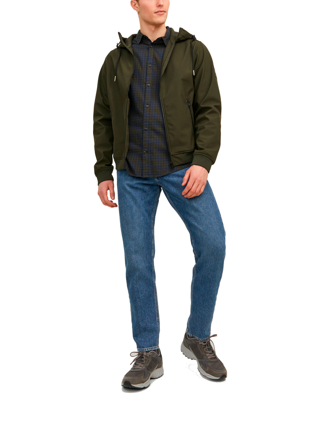 Giubbotto Jack & Jones Basic Verde Bosco in Softshell  con cappuccio 12236300 /Rosin JACK & JONES 