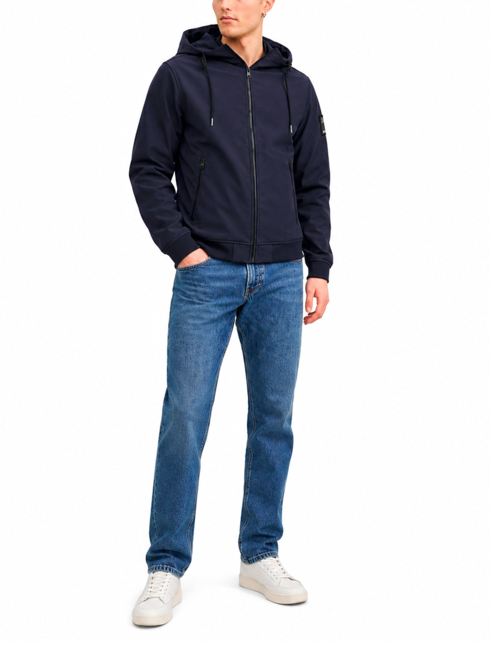 Giubbotto Jack & Jones Basic Blu in Softshell  con cappuccio 12236300 /Sky Captain JACK & JONES 