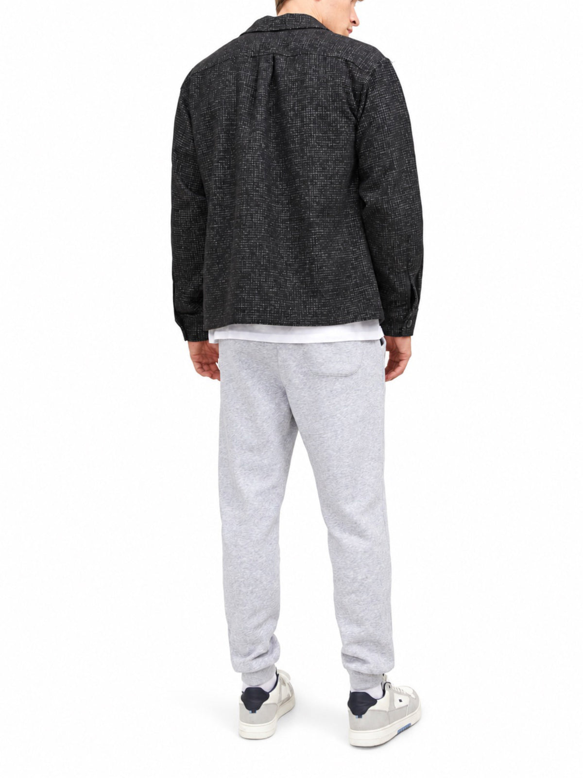 Pantalone Jack & Jones Gordon Nero in felpa con polsino 12249274 /Light Grey Melange JACK & JONES 