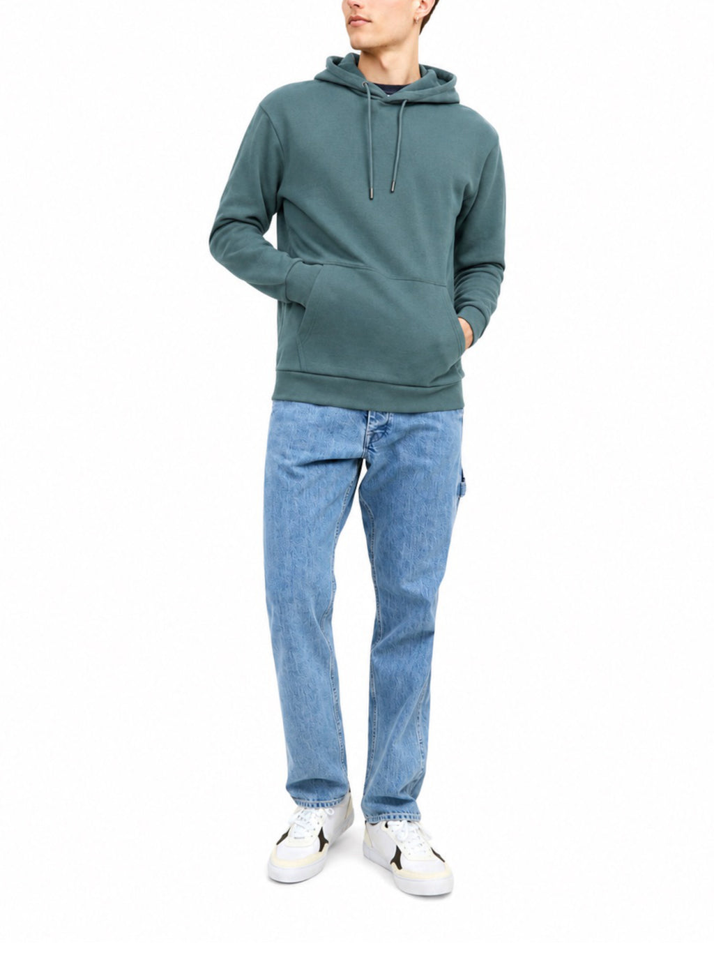 Felpa Jack & Jones Bradley Verde petrolio con cappuccio 12249340 /Turbulence JACK & JONES 