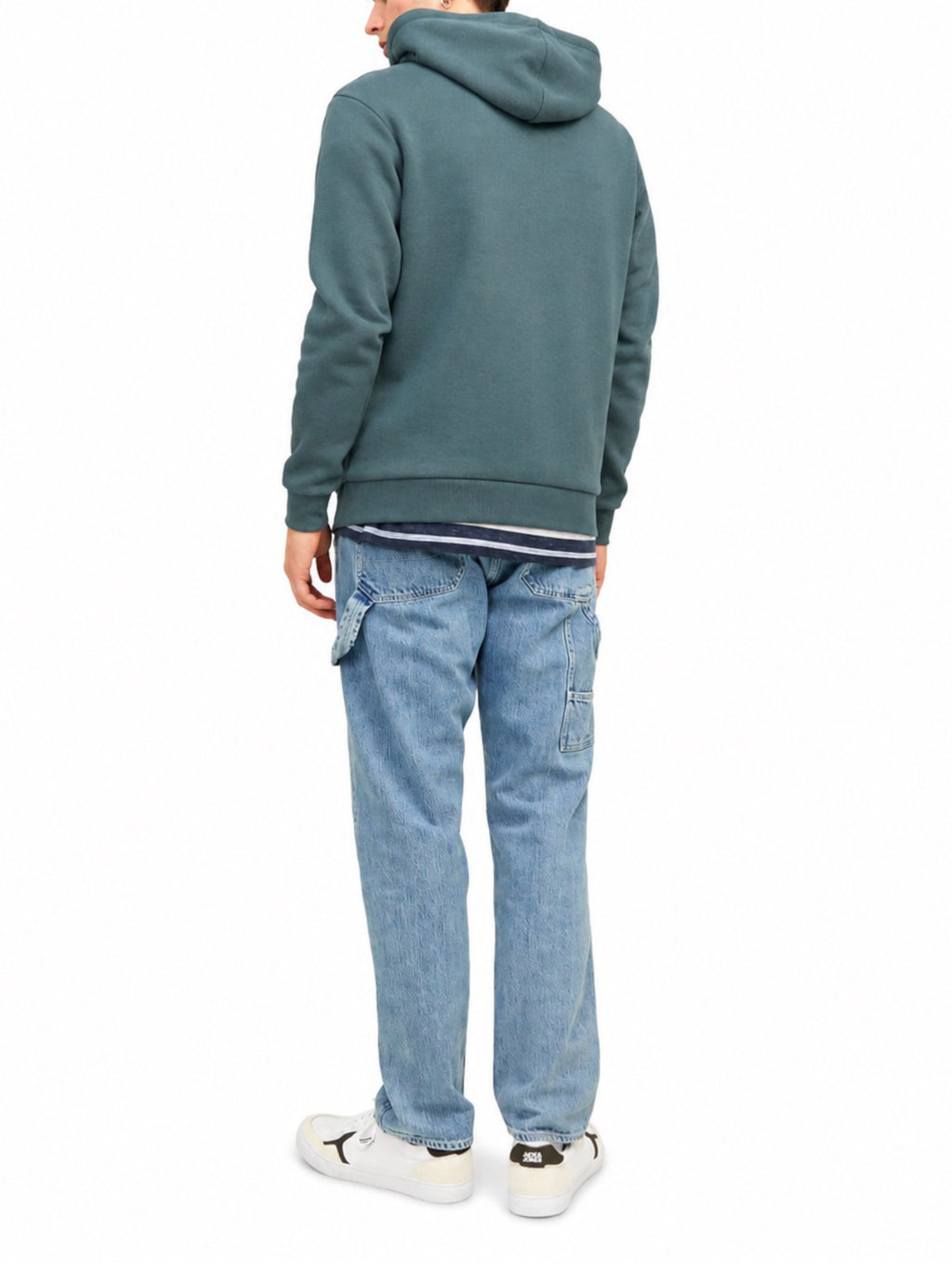 Felpa Jack & Jones Bradley Verde petrolio con cappuccio 12249340 /Turbulence JACK & JONES 