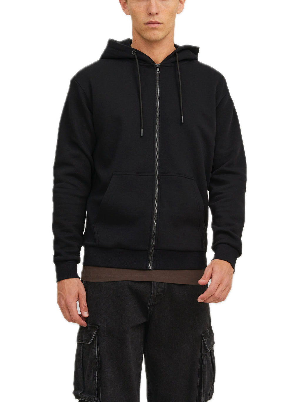 Felpa Jack & Jones Bradley Nera cappuccio e zip 12249342 /Black JACK & JONES 