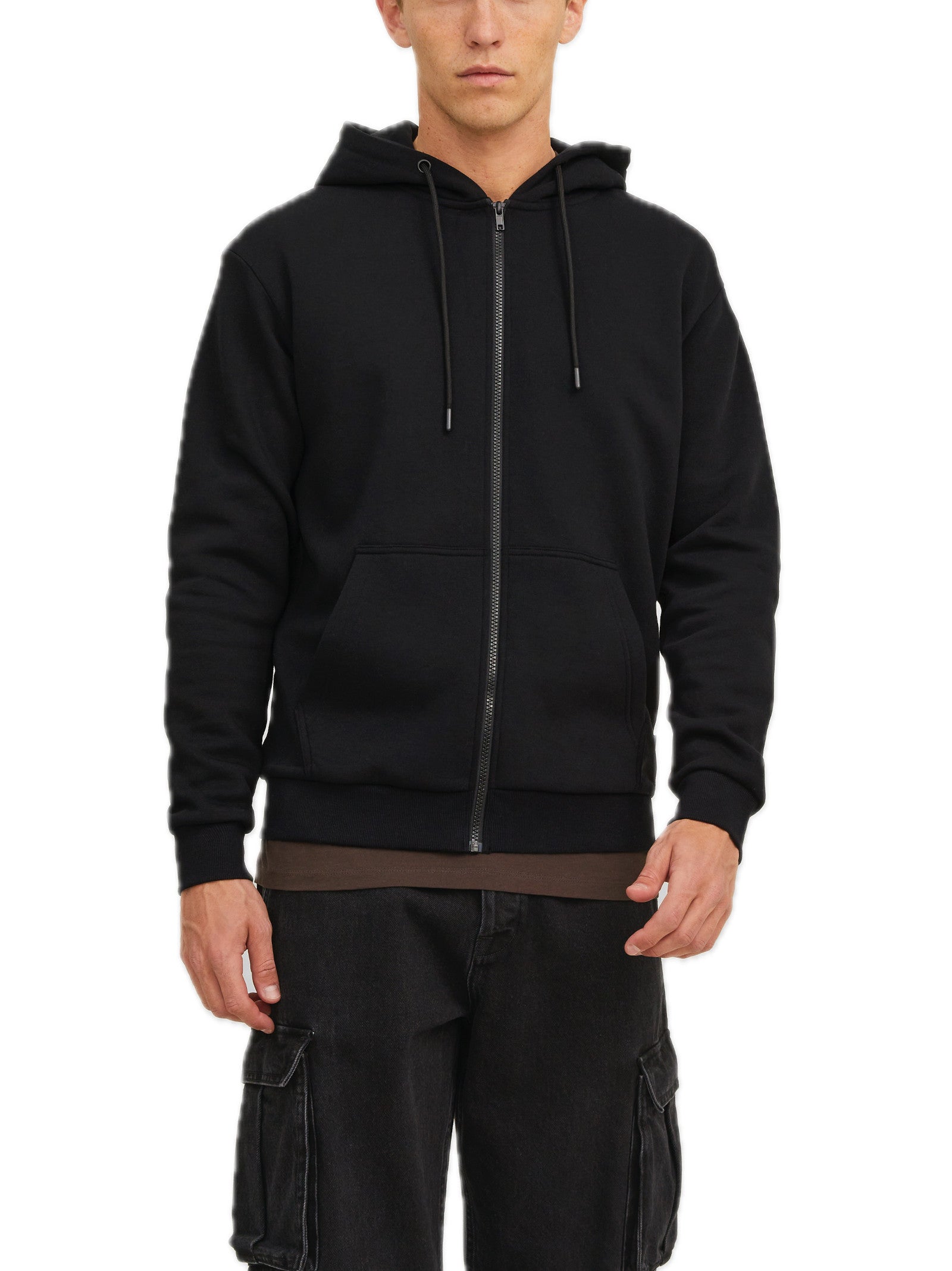 Felpa Jack & Jones Bradley Nera cappuccio e zip 12249342 /Black JACK & JONES 