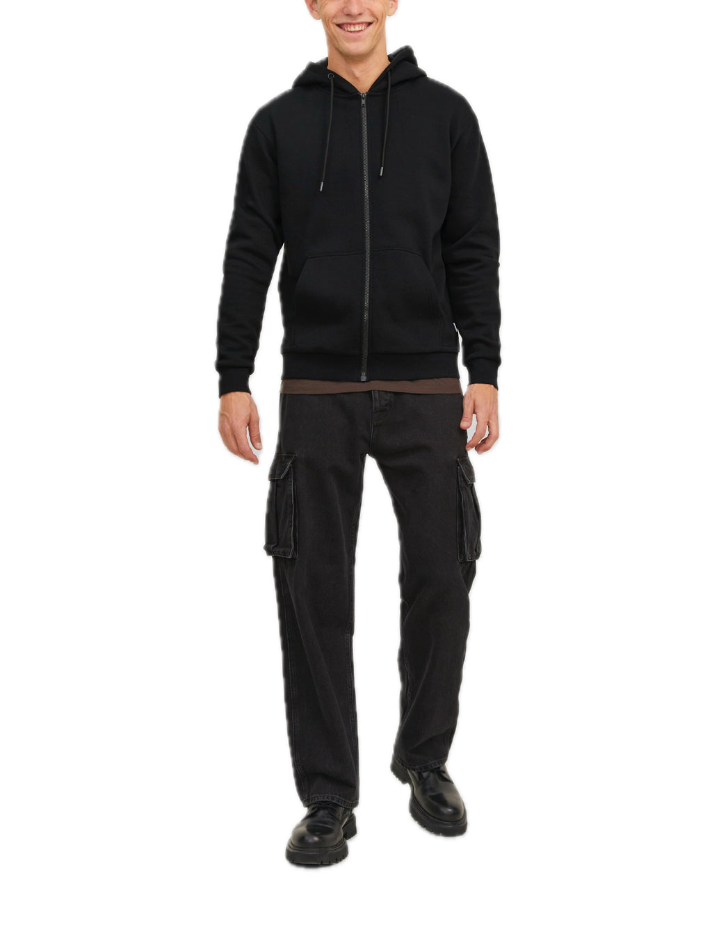 Felpa Jack & Jones Bradley Nera cappuccio e zip 12249342 /Black JACK & JONES 