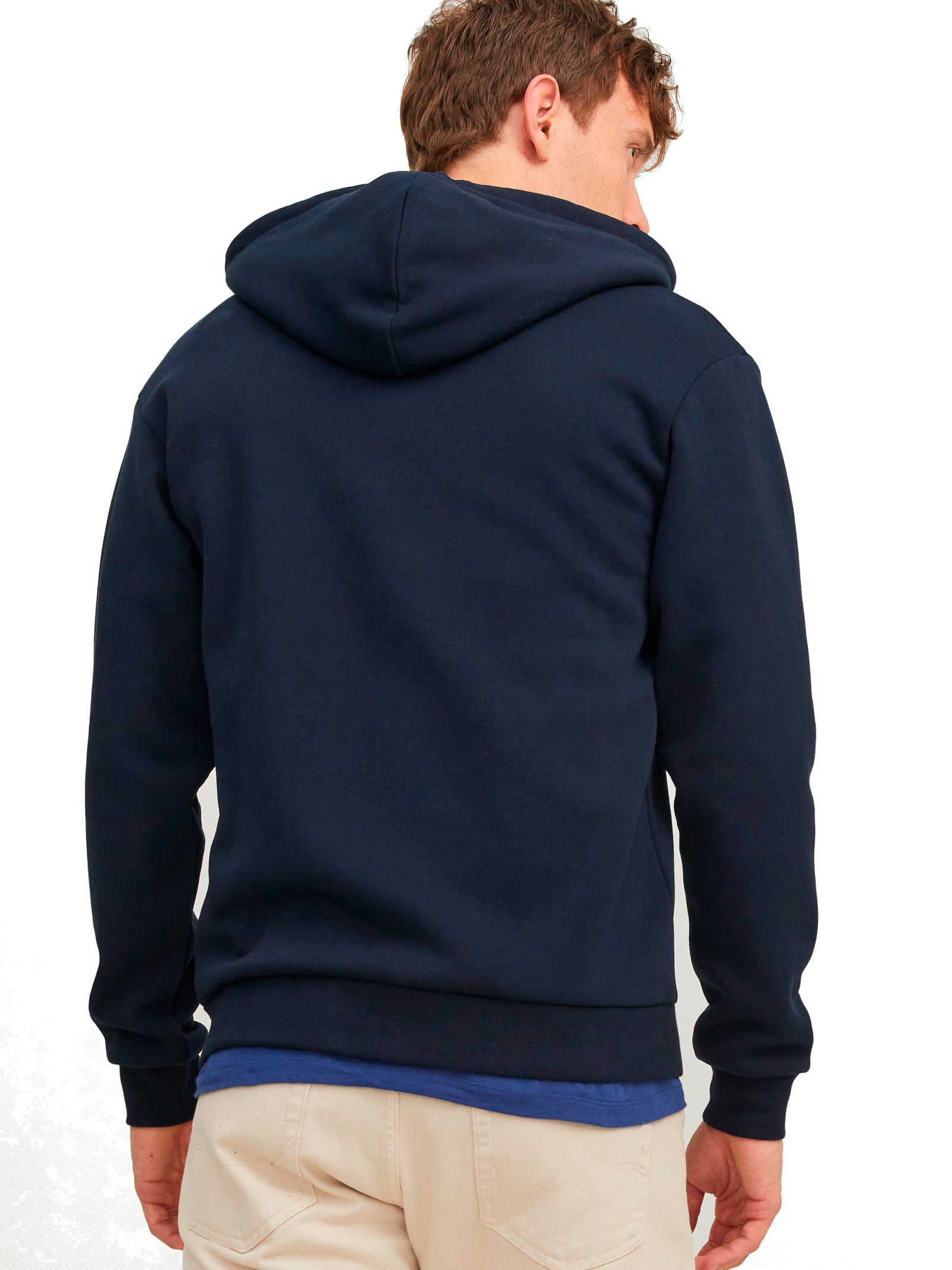 Felpa Jack & Jones Bradley Blu cappuccio e zip 12249342 /Navy Blazer JACK & JONES 