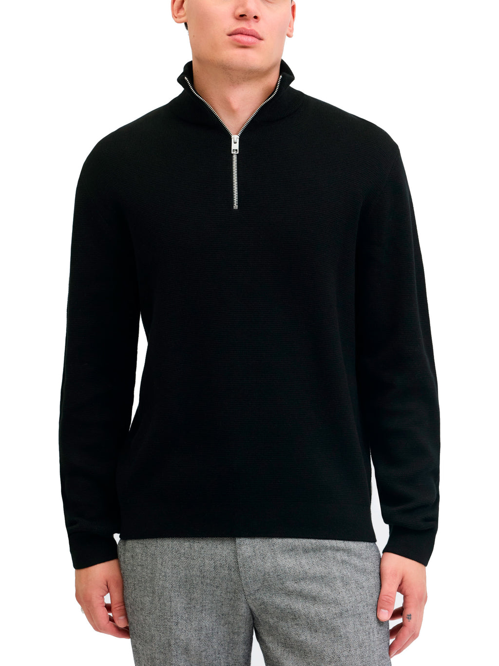Maglia Jack & Jones Nero Milano mezza zip 12259664 /Black JACK & JONES 