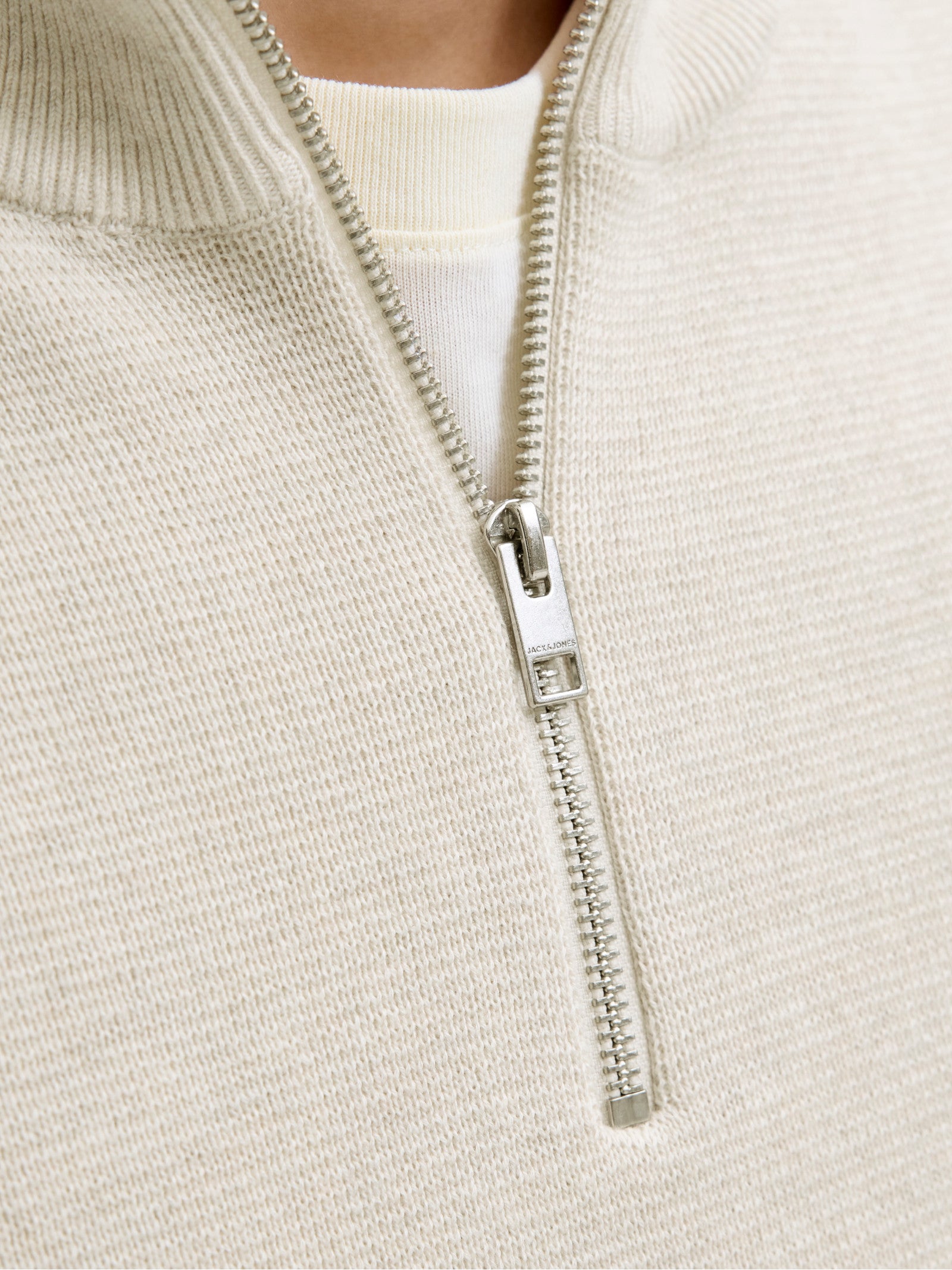 Maglia Jack & Jones Panna Milano mezza zip 12259664 /Cloud Dancer JACK & JONES 
