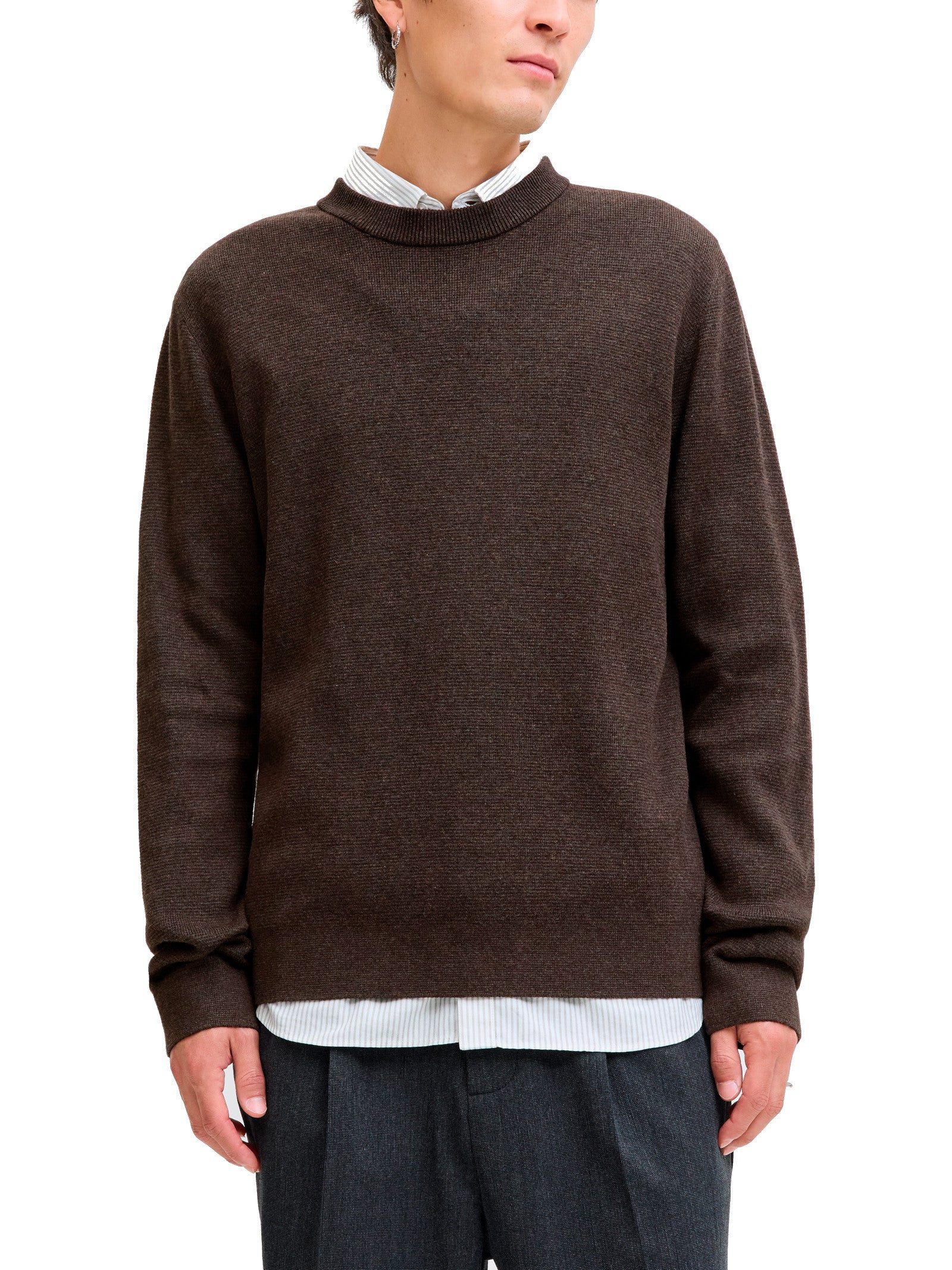 Maglia Jack & Jones Milano Marrone girocollo 12259666 /Delicioso JACK & JONES 