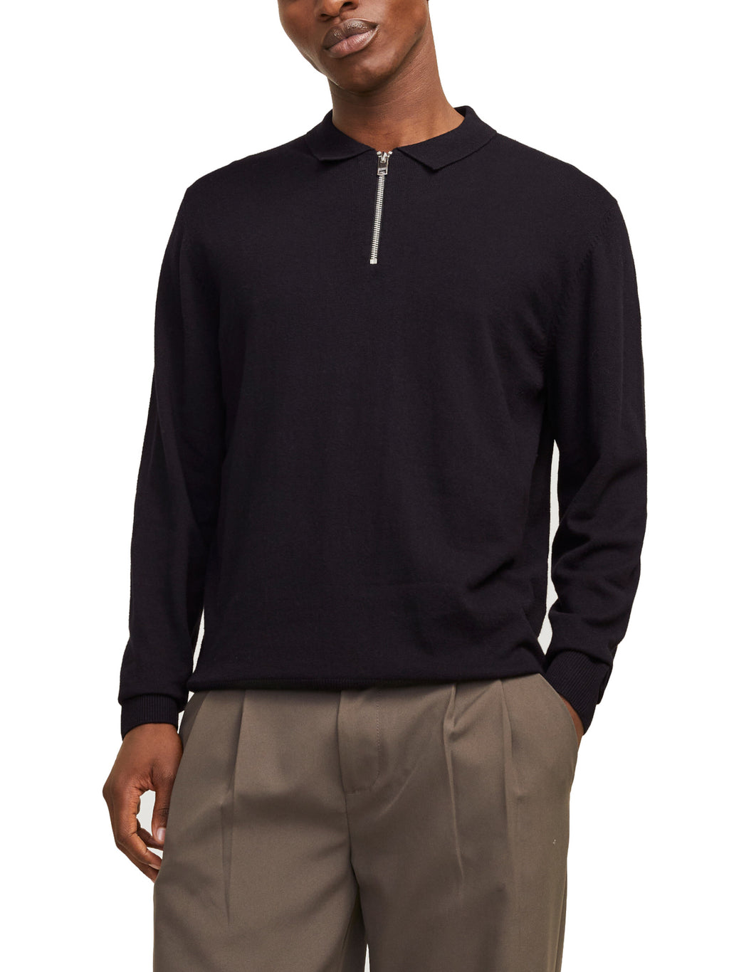 Polo Jack & Jones Nero Emil in maglia 12268210 /Black JACK & JONES 