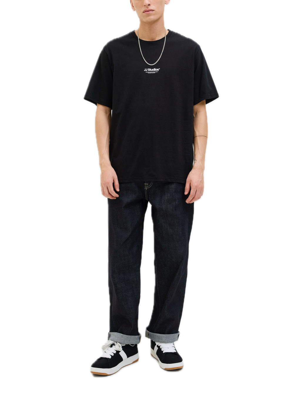 T-shirt Jack & Jones Soho Nero con mino logo gommato 12278787 /Black JACK & JONES 