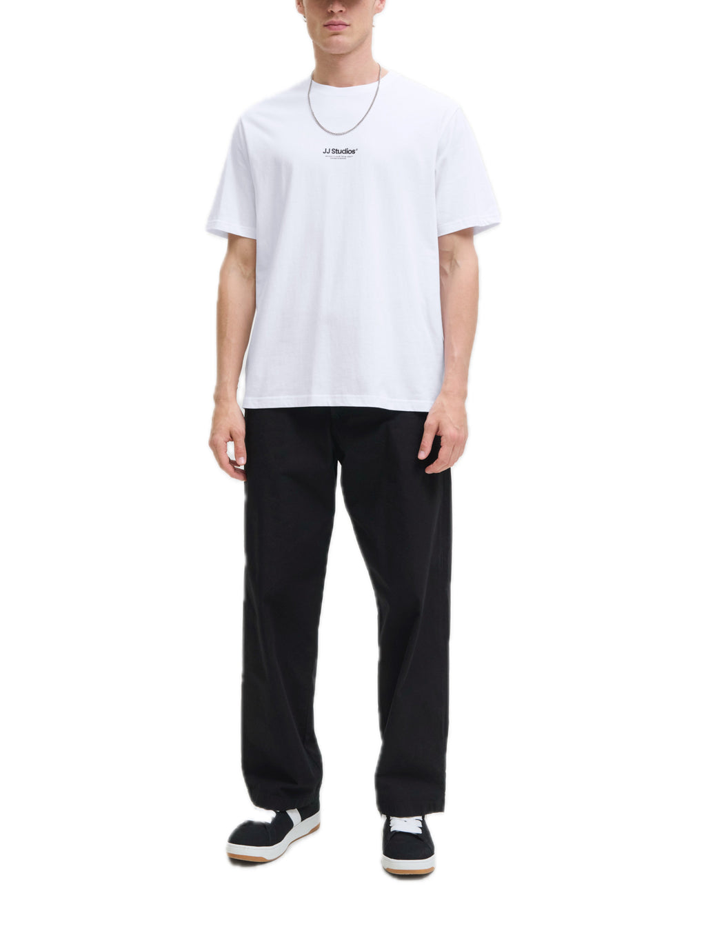 T-shirt Jack & Jones Soho Bianco con mino logo gommato 12278787 /White JACK & JONES 