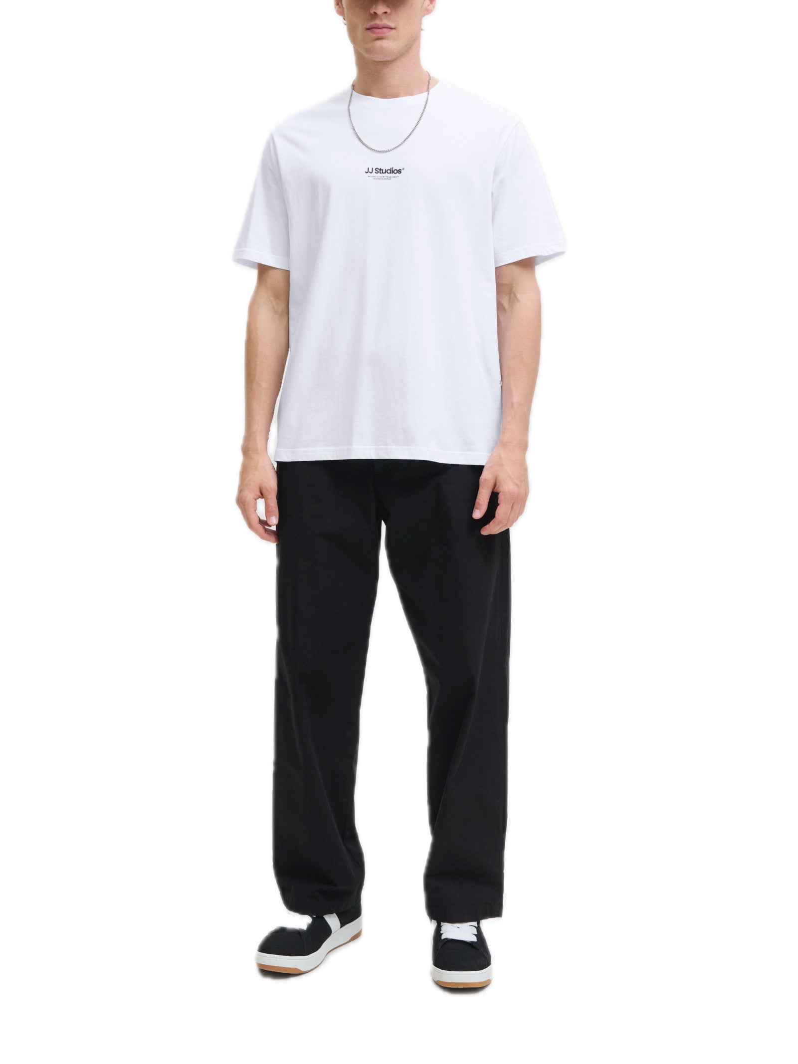 T-shirt Jack & Jones Soho Bianco con mino logo gommato 12278787 /White JACK & JONES 