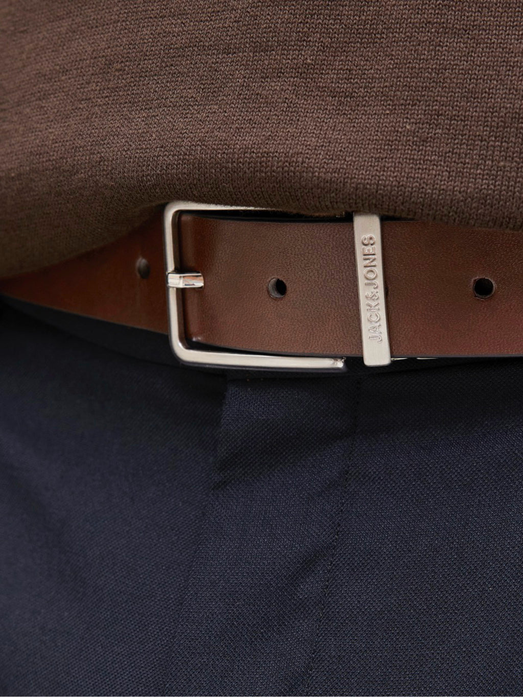 Cintutra Jack & Jones Garda Marrone/Nero reversibile 12280794 /Brown Stone JACK & JONES 