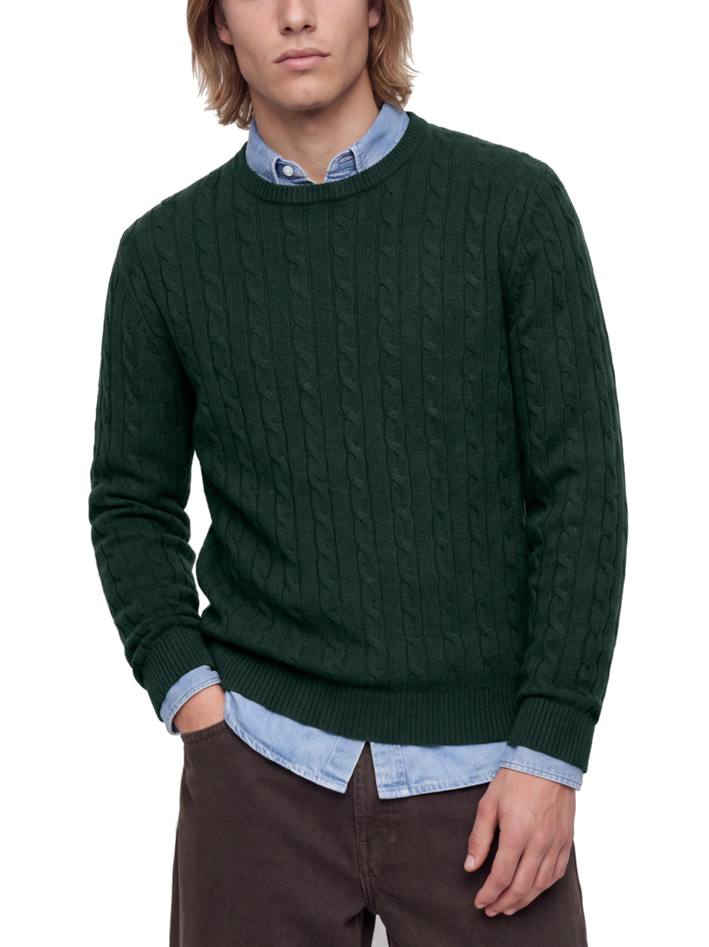 Maglia Jack & Jones Verde a trecce 12282175 /Scarab JACK & JONES 