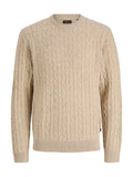 Maglia Jack & Jones Beige a trecce 12282175 /Silver Lining JACK & JONES 