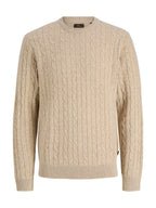 Maglia Jack & Jones Beige a trecce 12282175 /Silver Lining JACK & JONES 