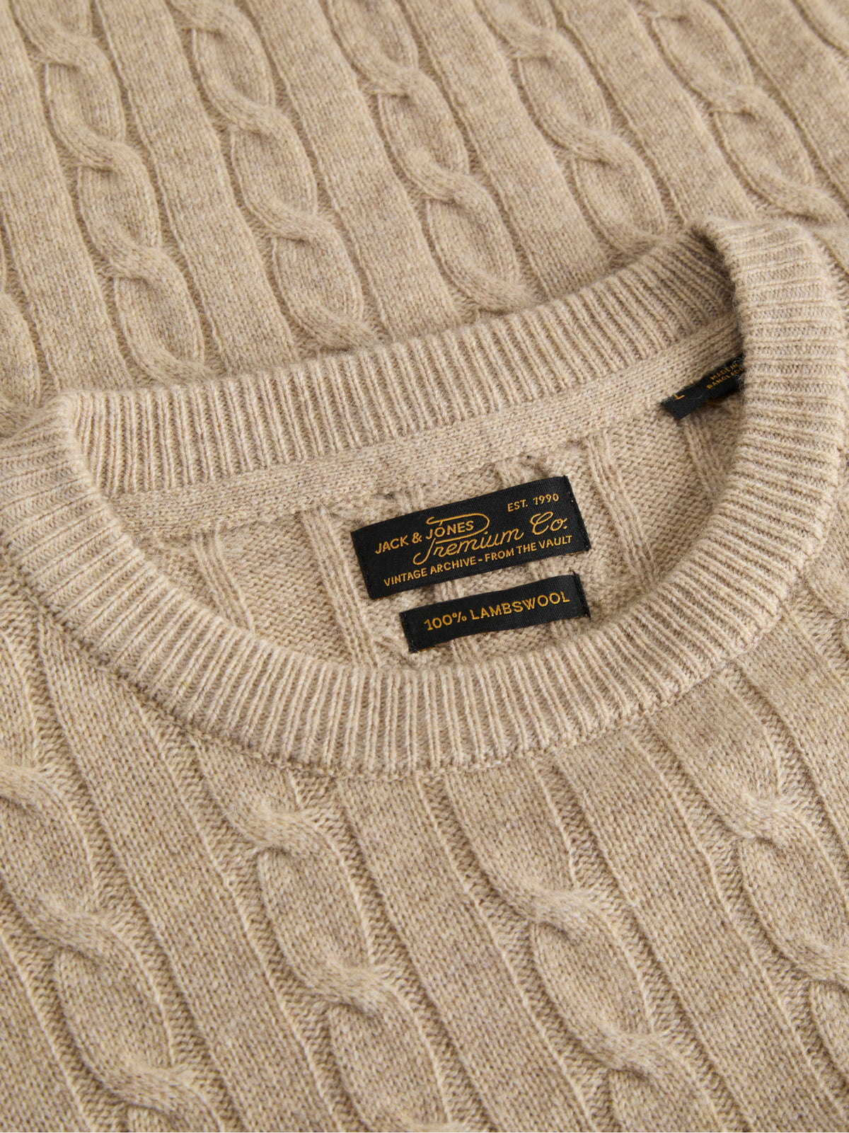 Maglia Jack & Jones Beige a trecce 12282175 /Silver Lining JACK & JONES 
