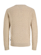 Maglia Jack & Jones Beige a trecce 12282175 /Silver Lining JACK & JONES 