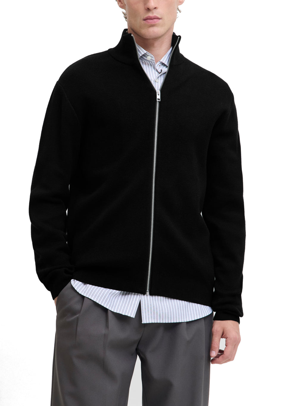 Cardigan Jack & Jones Nero con zip 12288344 /Black JACK & JONES 