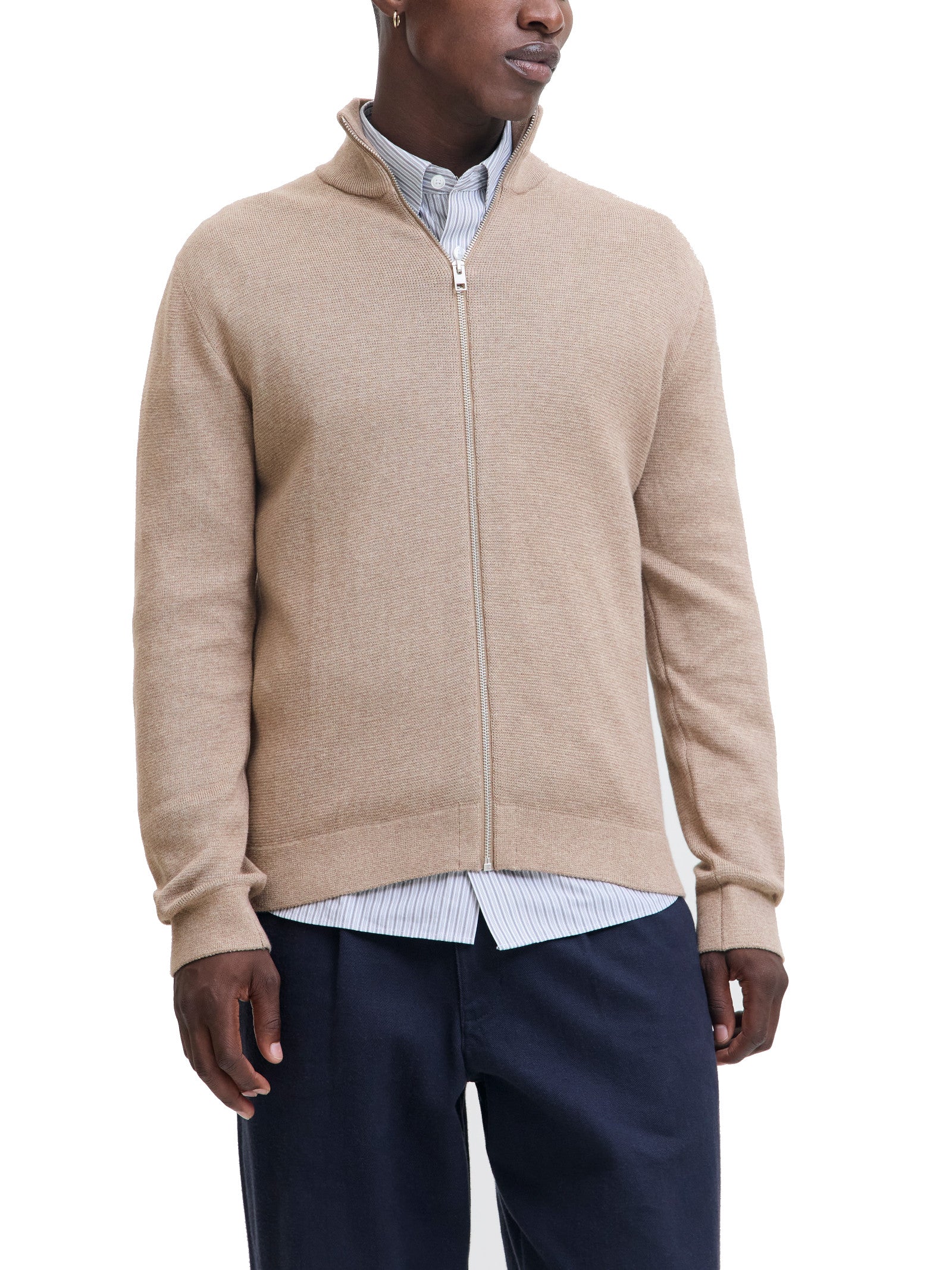 Cardigan Jack & Jones Beige con zip 12288344 /Greige JACK & JONES 