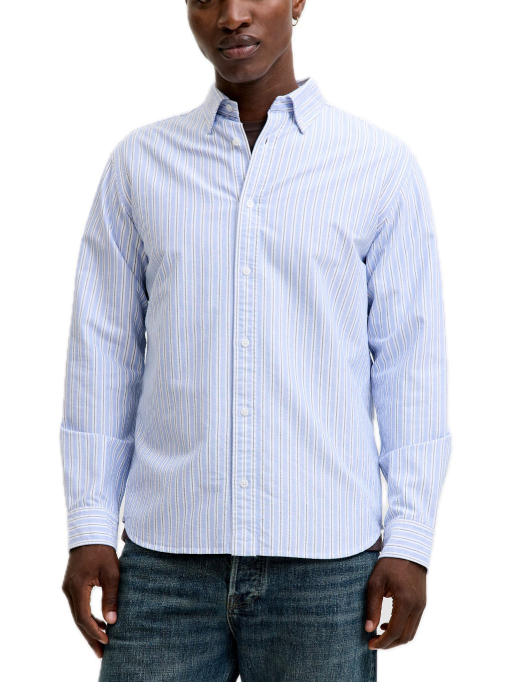 Camicia Jack & Jones Oxford Celeste a righe 12293325 /INFINITY JACK & JONES 