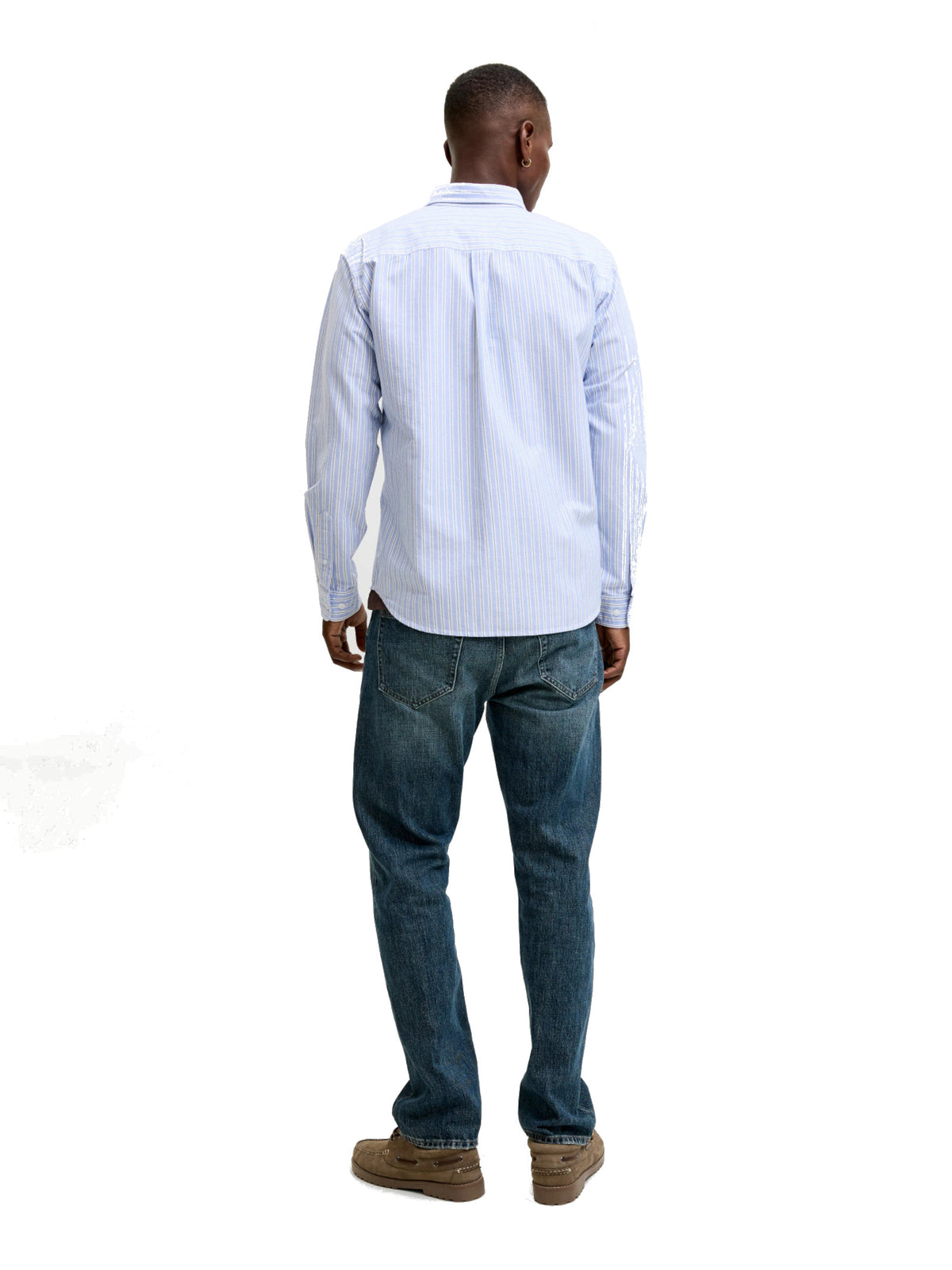 Camicia Jack & Jones Oxford Celeste a righe 12293325 /INFINITY JACK & JONES 