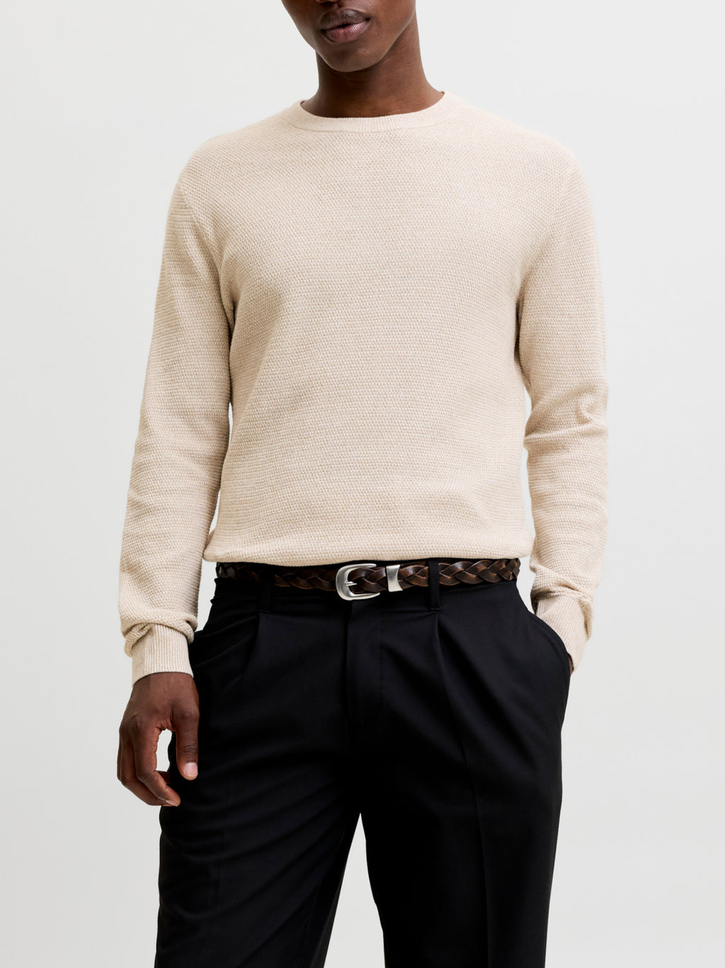 Maglia Jack & Jones Beige Ryder girocollo 12298310 /Greige JACK & JONES 