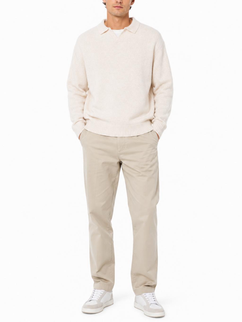 Maglia Jack & Jones Soho Panna colletto polo 12298398 /Moonbeam JACK & JONES 