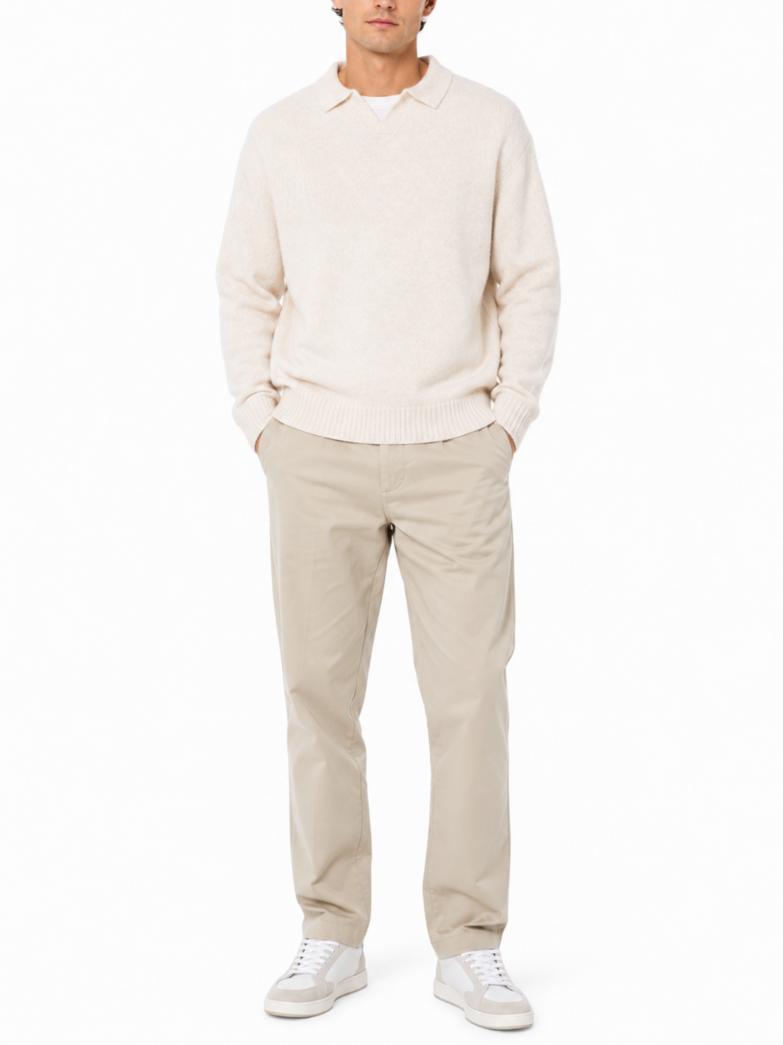 Maglia Jack & Jones Soho Panna colletto polo 12298398 /Moonbeam JACK & JONES 