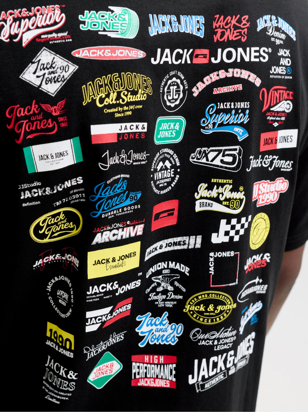 T-shirt Jack & Jones Nero Legacy loghi 12298480 /Black JACK & JONES 