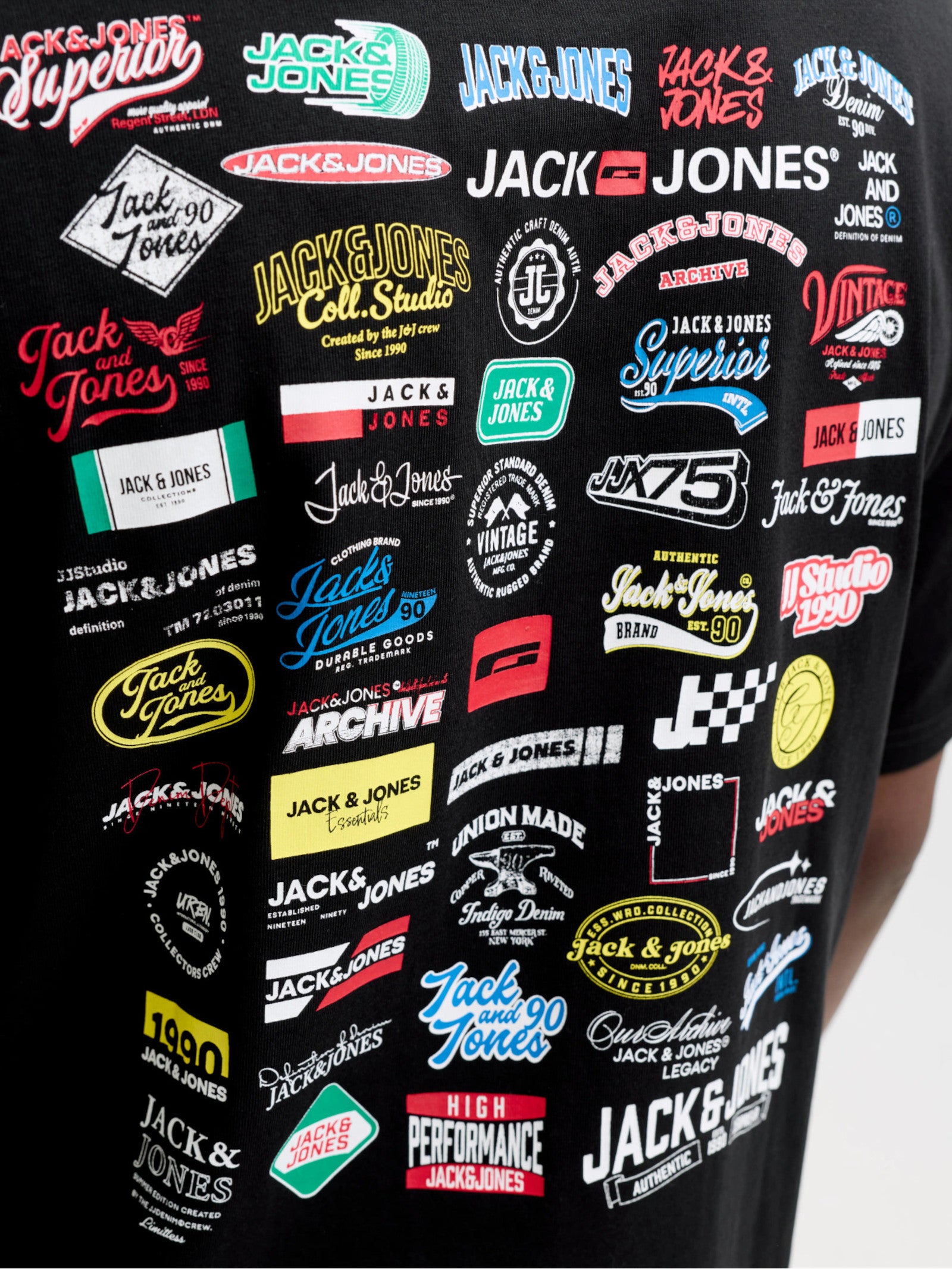 T-shirt Jack & Jones Nero Legacy loghi 12298480 /Black JACK & JONES 