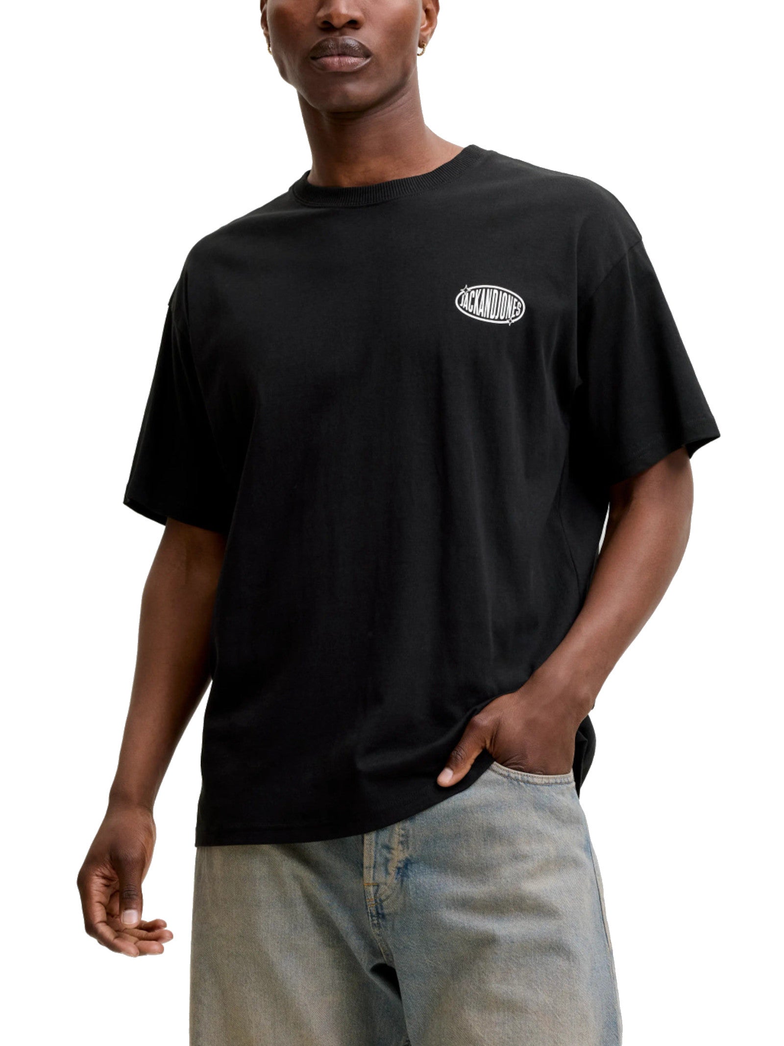 T-shirt Jack & Jones Nero Legacy loghi 12298480 /Black JACK & JONES 