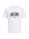 T-shirt Jack & Jones Aero Bianco con stampa frontale 12298488 /Bright White JACK & JONES 