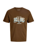 T-shirt Jack & Jones Aero Marrone con stampa frontale 12298488 /Cocoa JACK & JONES 