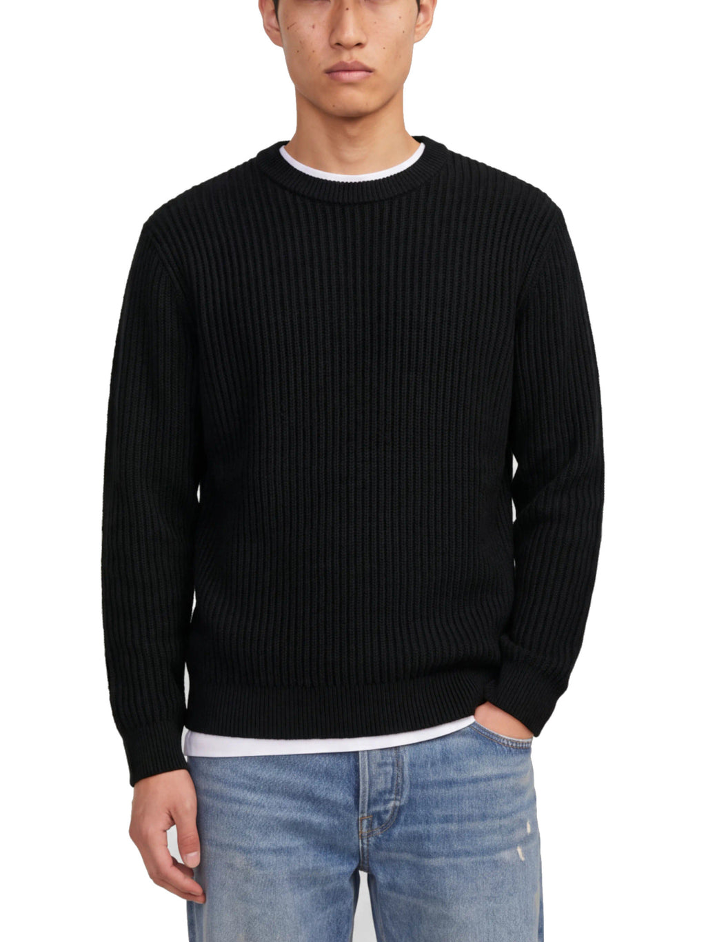 Maglia Jack & Jones Sage Nero a coste 12298489 /Black JACK & JONES 