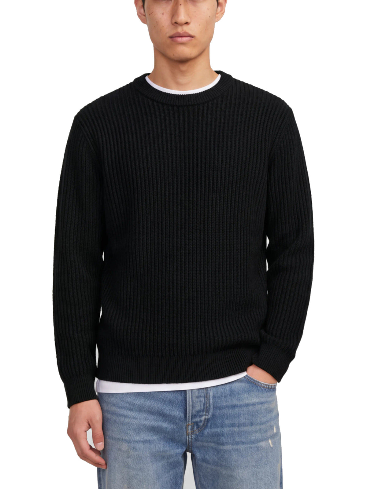 Maglia Jack & Jones Sage Nero a coste 12298489 /Black JACK & JONES 