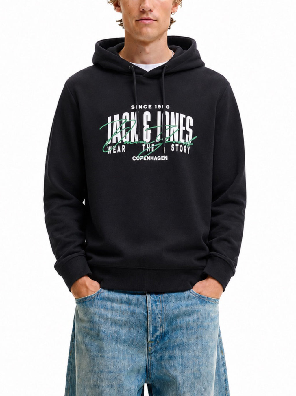 Felpa Jack & Jones Ero Nera con cappuccio 12298491 /Black JACK & JONES 