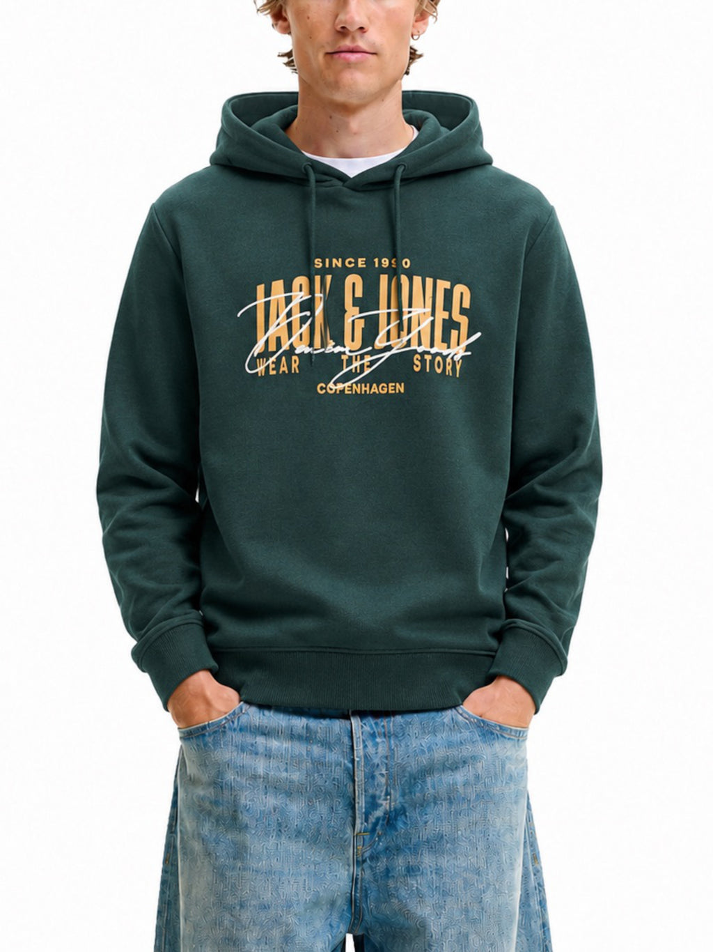 Felpa Jack & Jones Ero Verde con cappuccio 12298491 /Scarab JACK & JONES 