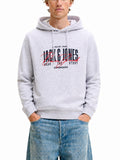 Felpa Jack & Jones Ero Grigia con cappuccio 12298491 /White Melange JACK & JONES 