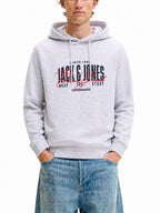Felpa Jack & Jones Ero Grigia con cappuccio 12298491 /White Melange JACK & JONES 