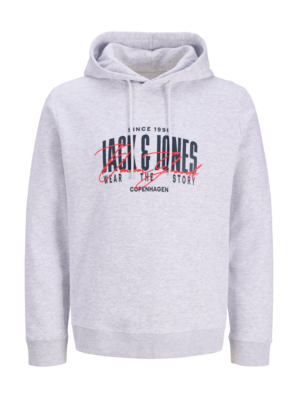 Felpa Jack & Jones Ero Grigia con cappuccio 12298491 /White Melange JACK & JONES 
