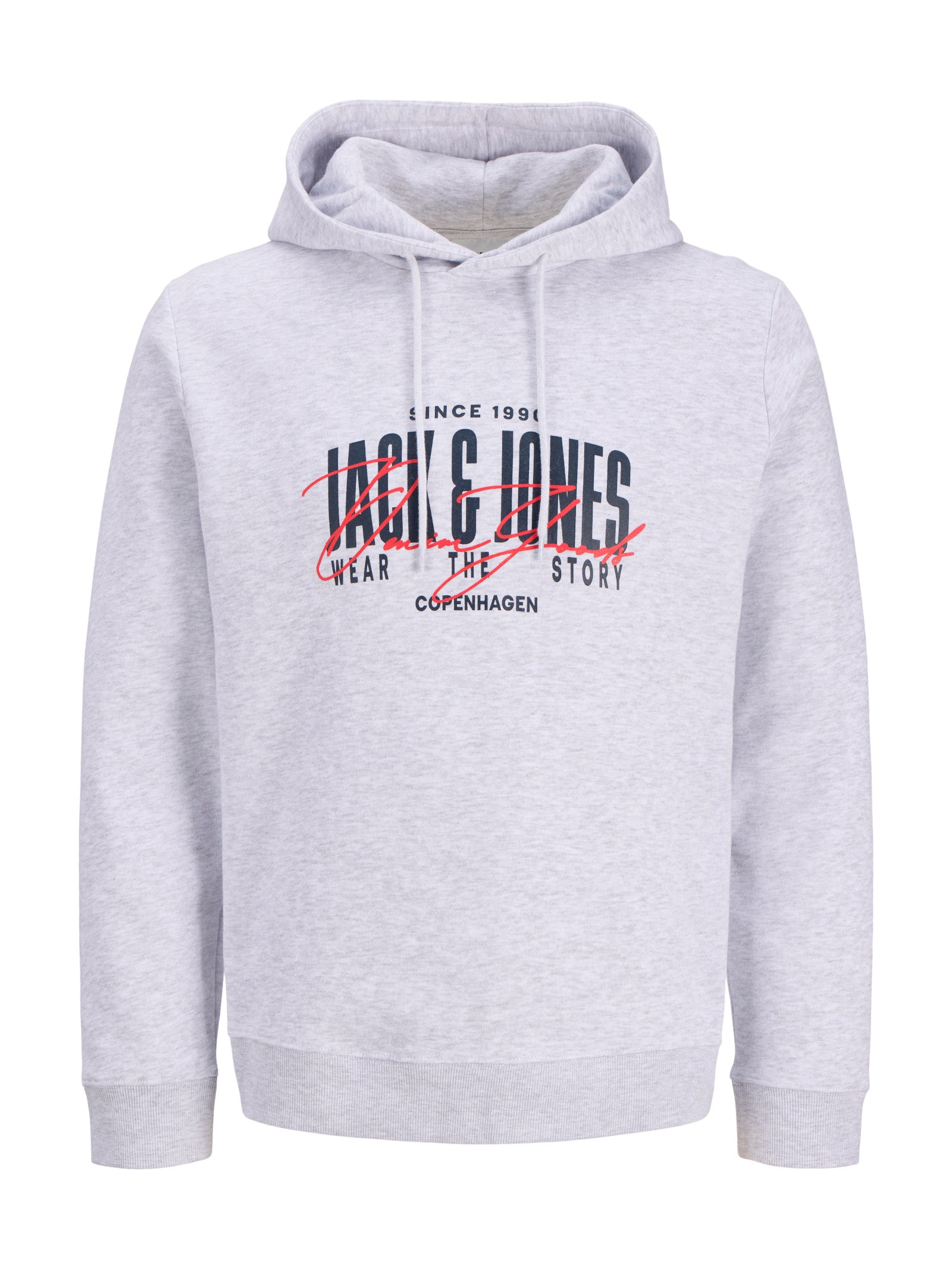 Felpa Jack & Jones Ero Grigia con cappuccio 12298491 /White Melange JACK & JONES 