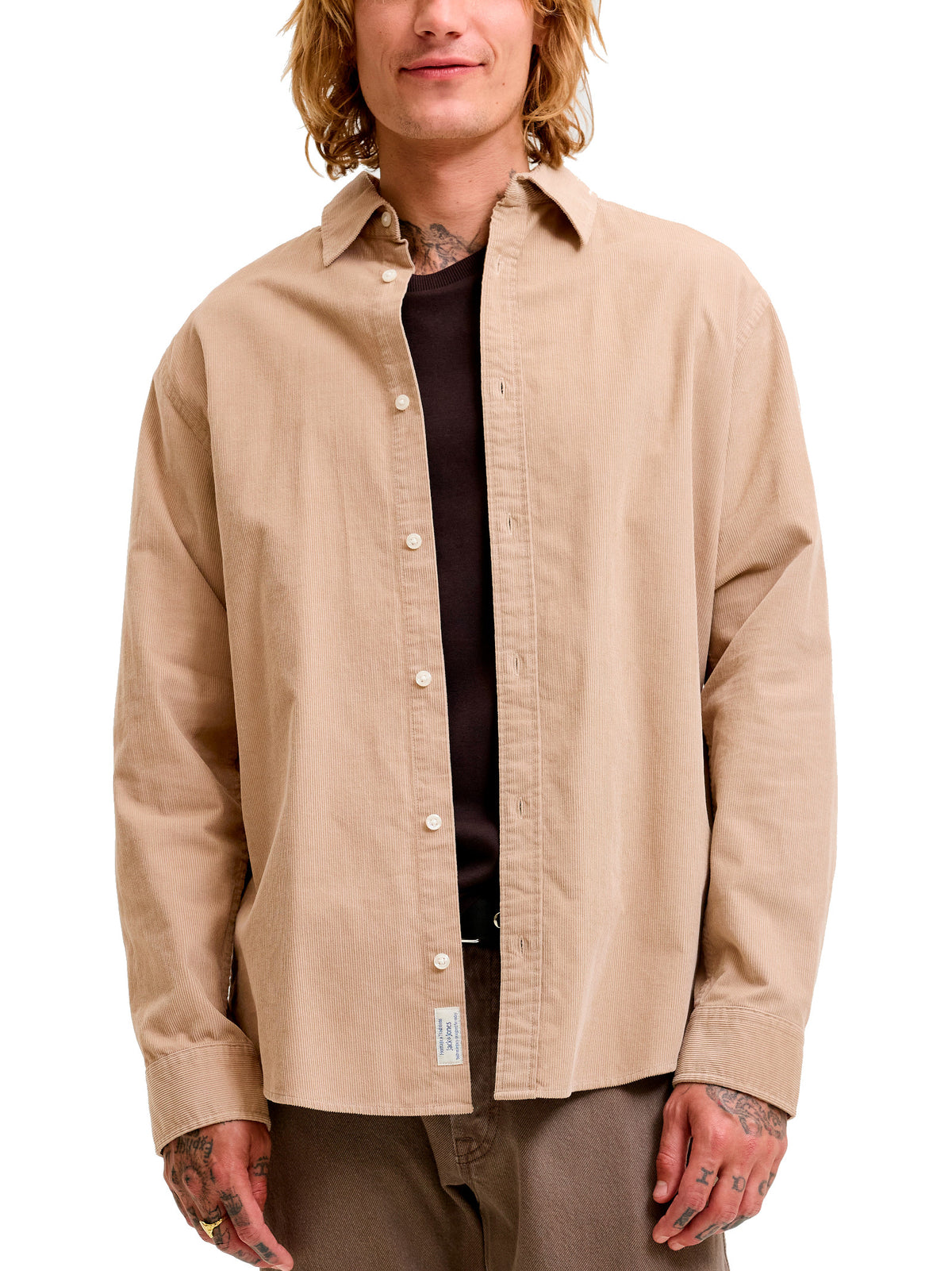 Camicia Jack & Jones Field Beige in velluto 12298525 /Crockery JACK & JONES 