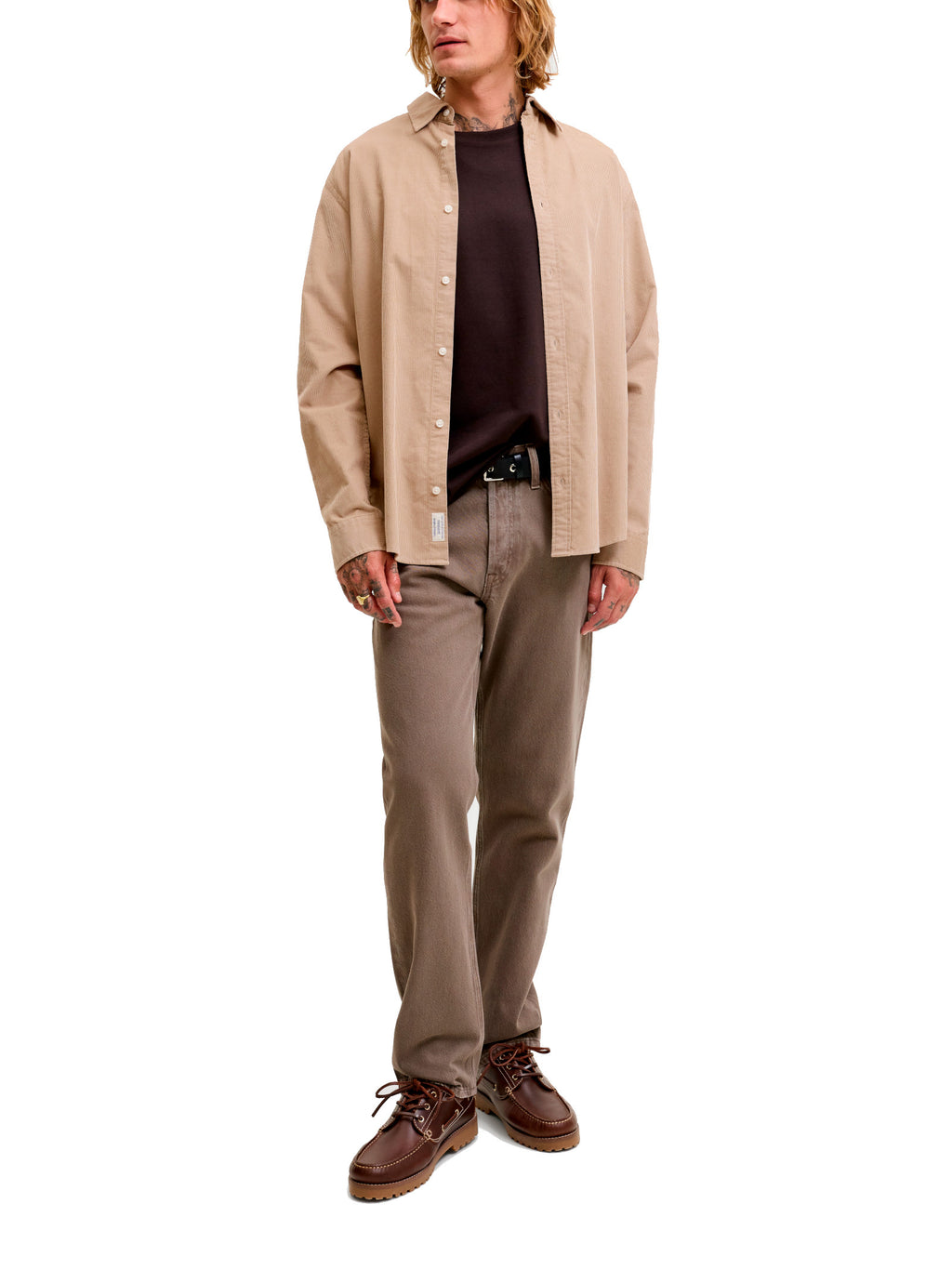 Camicia Jack & Jones Field Beige in velluto 12298525 /Crockery JACK & JONES 