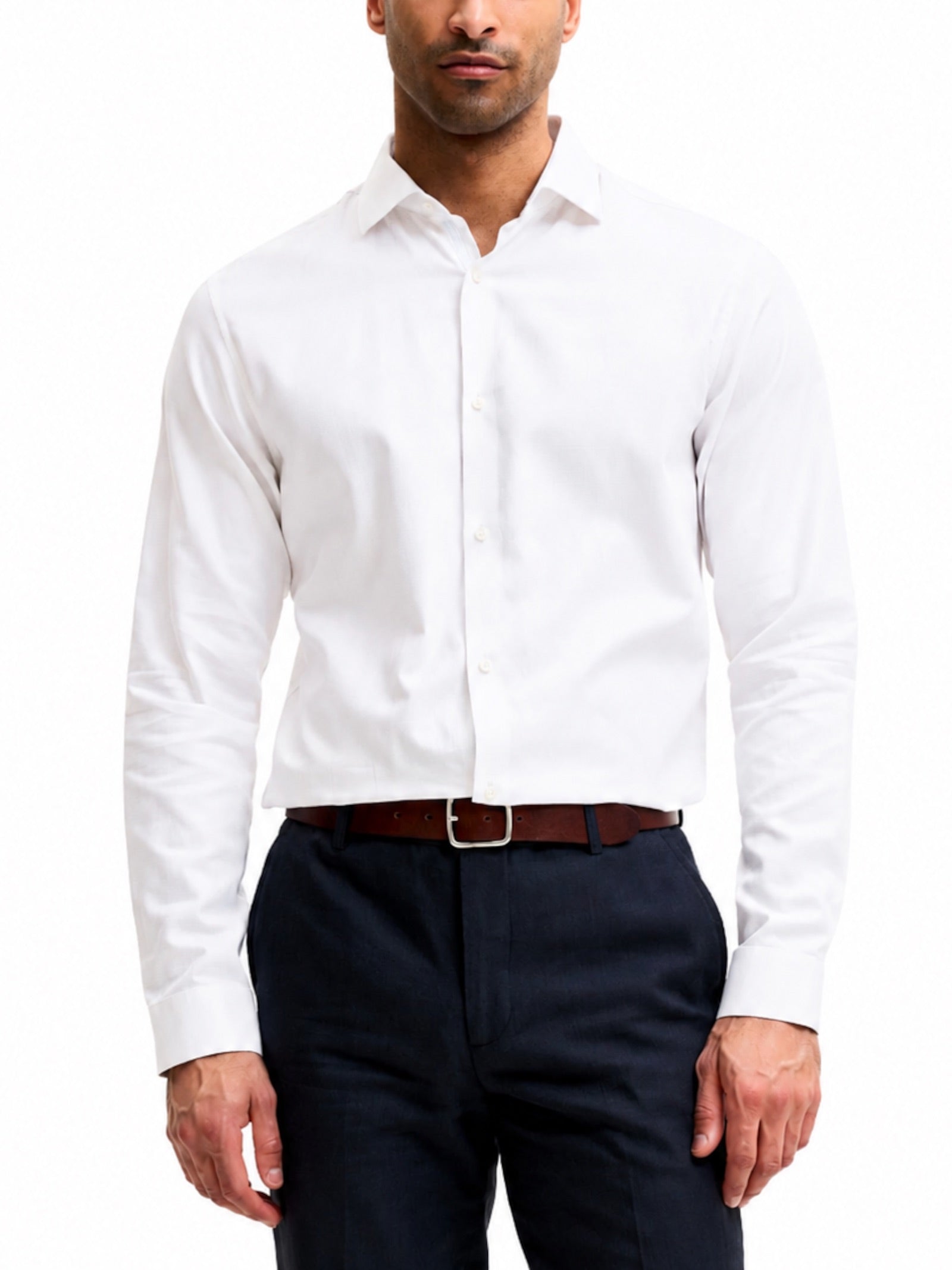Camicia Jack & Jones Parker Bianca in microfantasia 12298540 /White JACK & JONES 