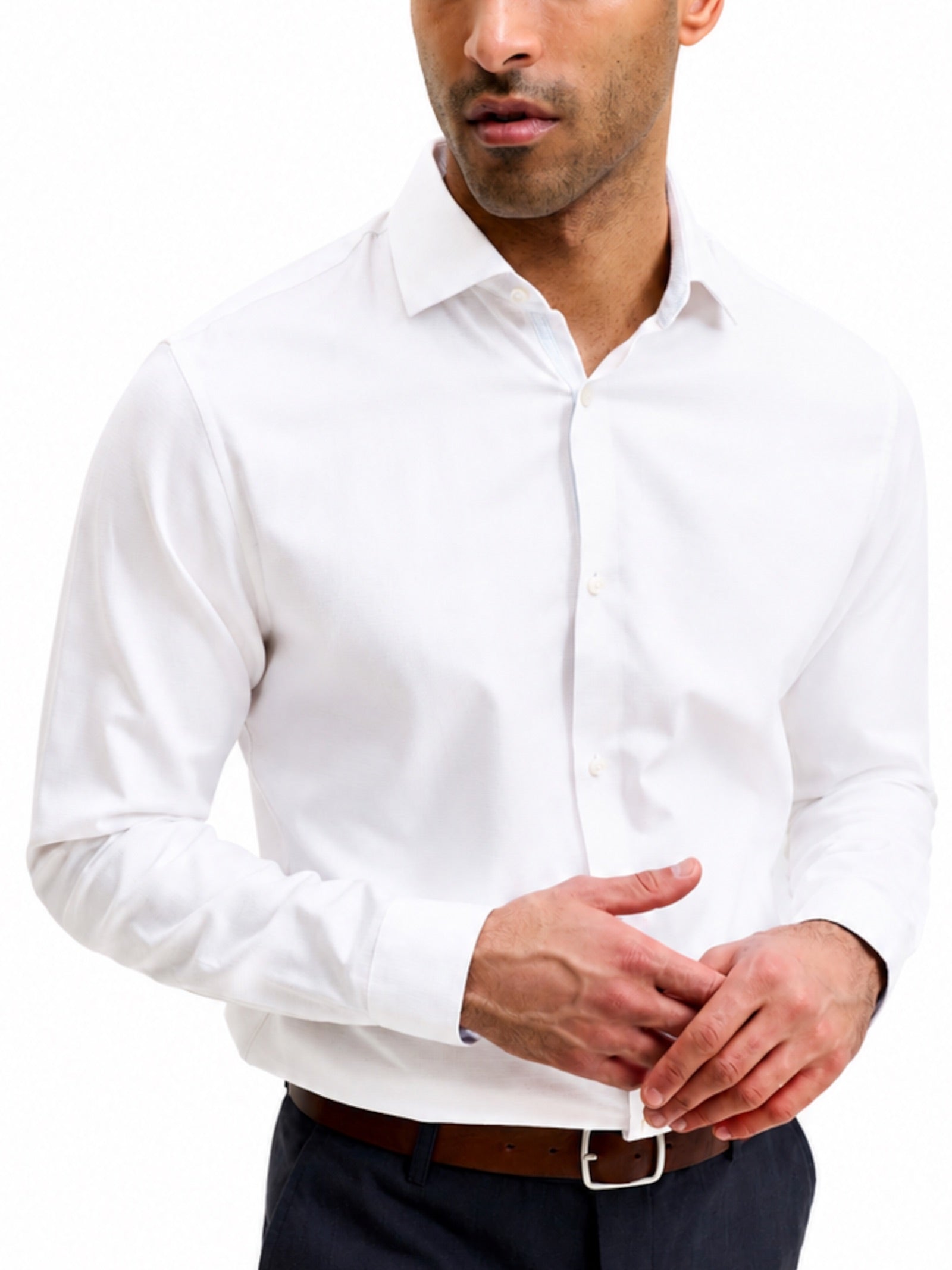 Camicia Jack & Jones Parker Bianca in microfantasia 12298540 /White JACK & JONES 