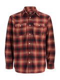 Camicia Jack & Jones Rosso Texas a quadri 12298597 /Lava Falls JACK & JONES 