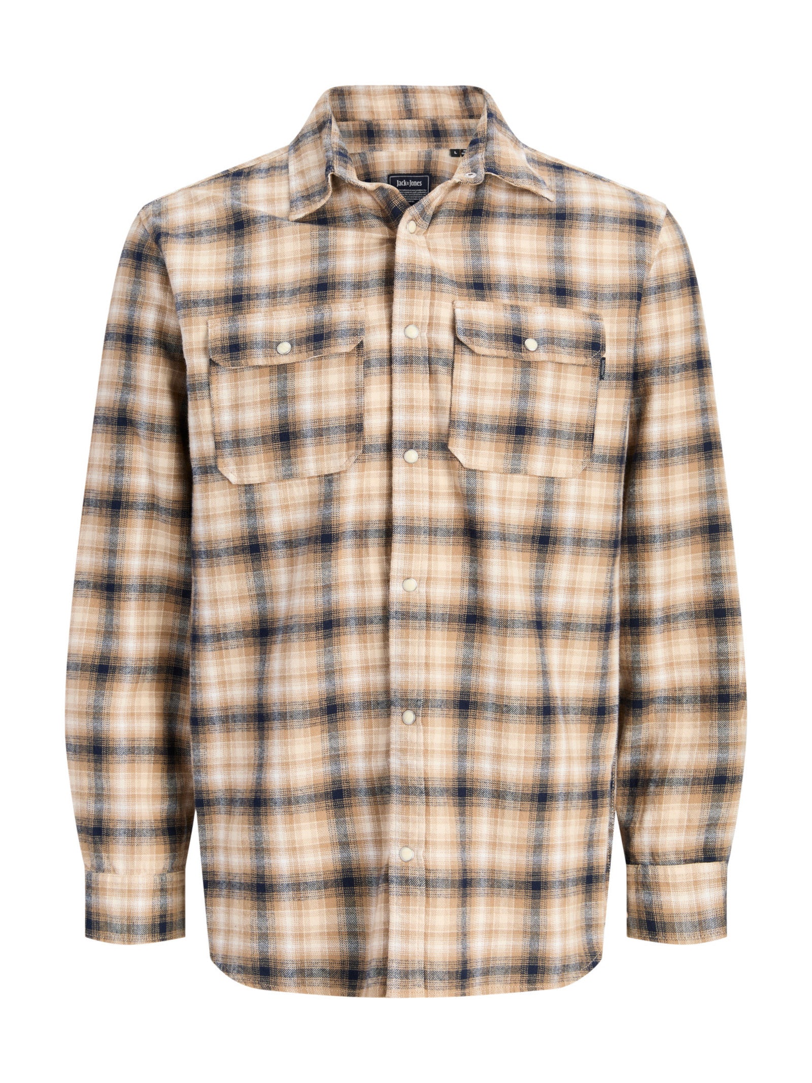 Camicia Jack & Jones Beige BluTexas a quadri 12298597 /Navy Blazer JACK & JONES 